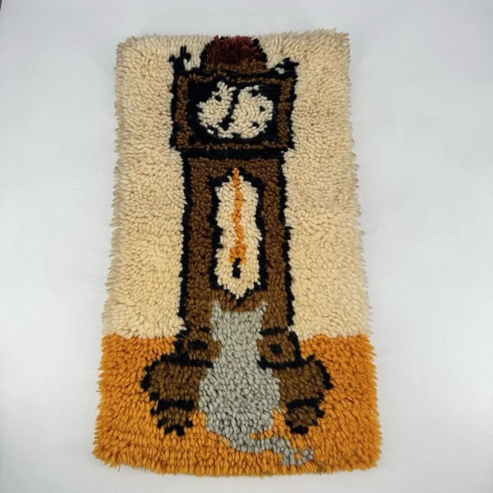 Vintage Handwoven Wall Hanging Tapestry Folk Art Textile 22x12